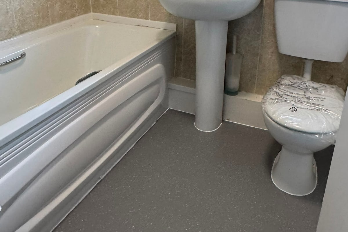 Bathroom stripped and cleared in North Wales after the work