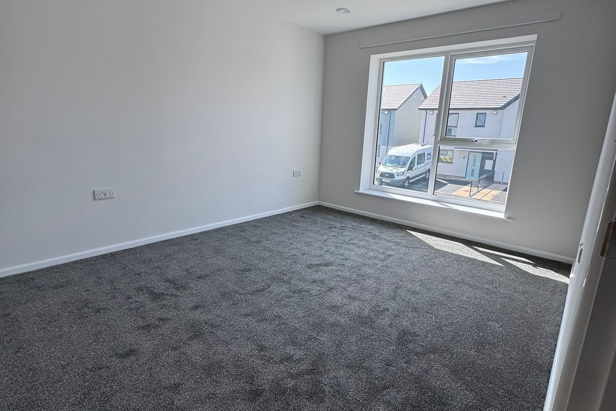Living room ready for handover in North Wales