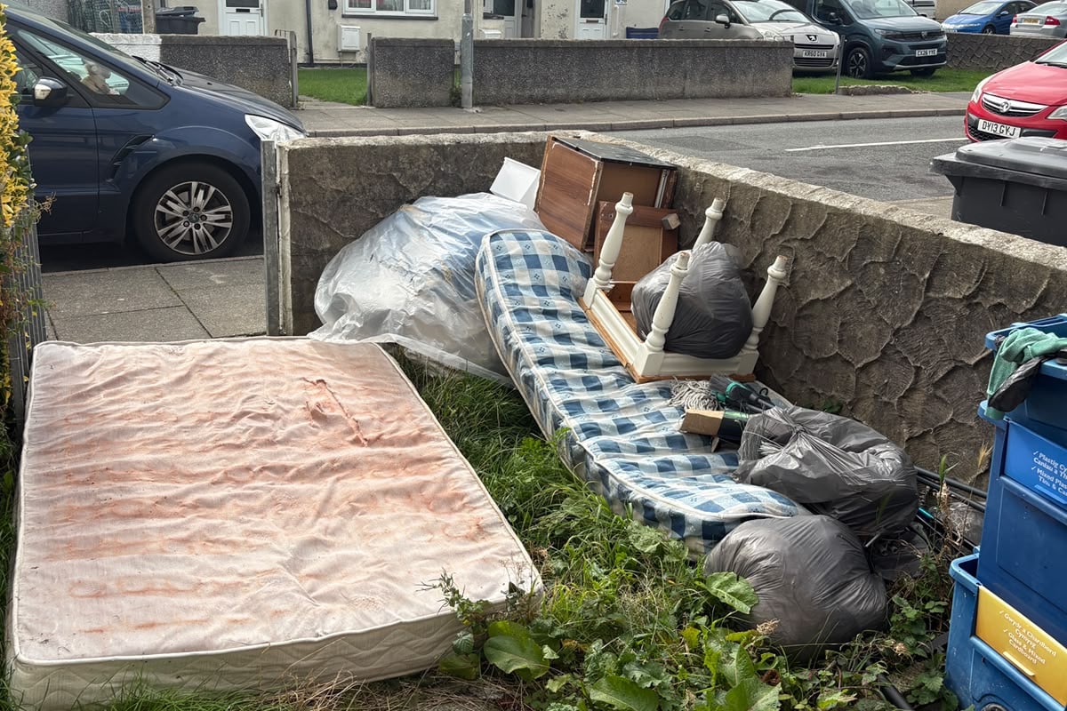 Front garden cleared between tenants in North Wales before the work
