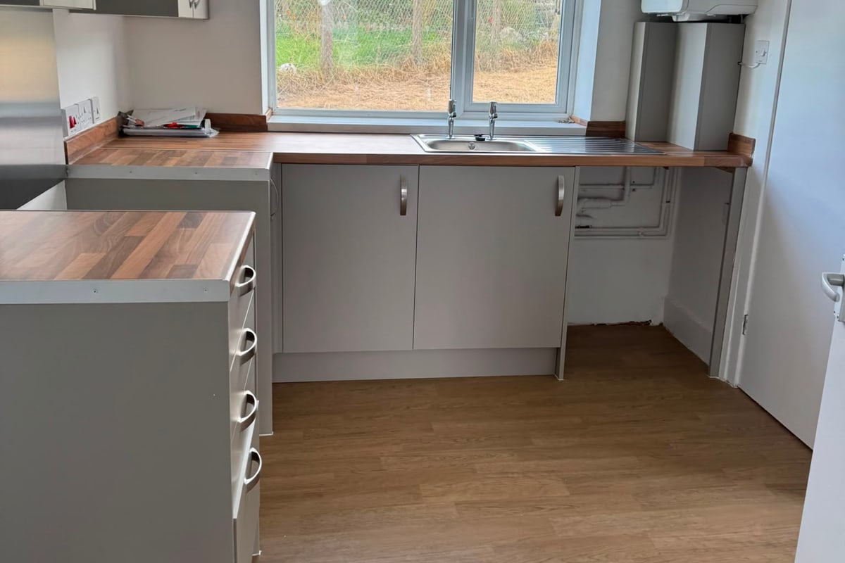 Kitchen ready for handover in North Wales after the work